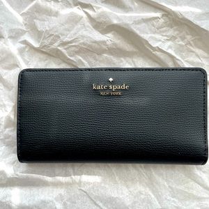 Kate Spade Darcy refined grain leather large slim wallet